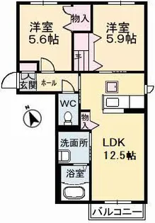 シャーメゾン光【1階】の間取り
