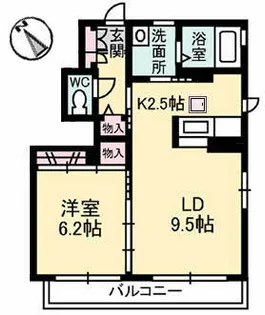 アインズ日の出Ⅱ【1階】の間取り