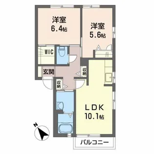 シャーメゾン洛陽 C棟【2階】の間取り