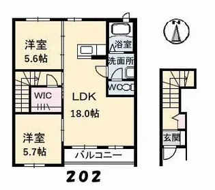 シャーメゾン桜川【2階】の間取り