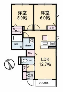 シャーメゾンクレシェンテ【1階】の間取り