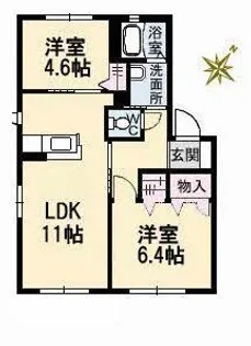 木もれ陽 二番館【1階】の間取り