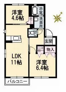 木もれ陽 二番館【2階】の間取り