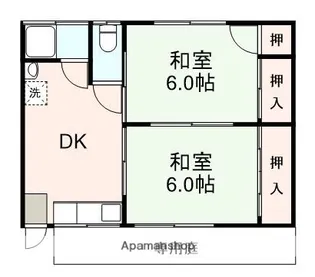 阿部アパート【102号室】の間取り