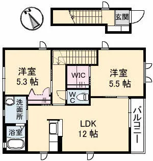 ディアス亀浦【2階】の間取り