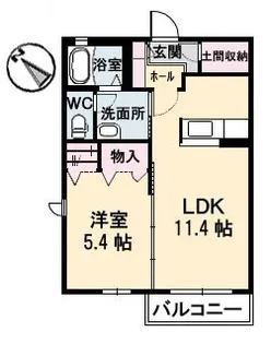 シャーメゾン新地 B棟【1階】の間取り