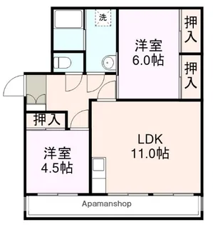 山口県宇部市岬町1丁目【マンション】の間取り
