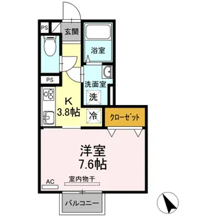 カレッジタウン C・D棟 C棟【2階】の間取り