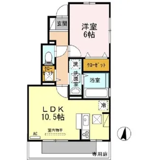 アンジュ ド ボヌール C棟【1階】の間取り