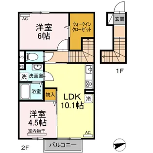 ウカビス【2階】の間取り