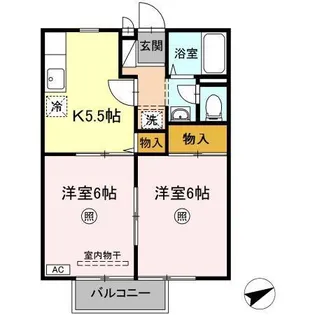 ファミール西琴芝【1階】の間取り