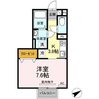 カレッジタウン C・D棟 D棟【2階】の間取り