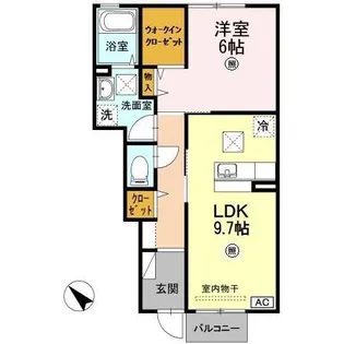 1LDKの間取り画像