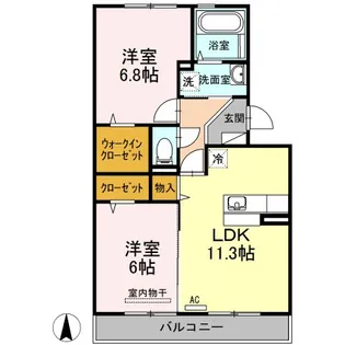 シャングリ・ラ光栄【2階】の間取り