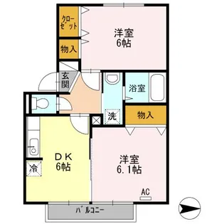 2DKの間取り画像