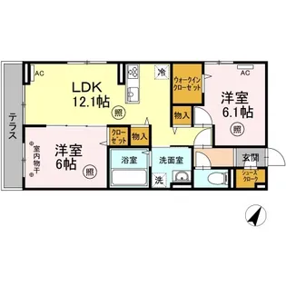 ヒルズライフ B棟【3階】の間取り