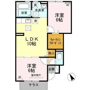 カントリーヒルズ東岐波【1階】の間取り
