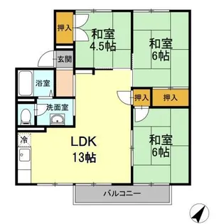 セジュール床波 B棟【1階】の間取り