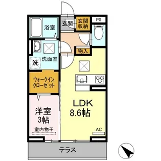 プレサーブ日の出Ⅱ【1階】の間取り