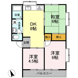 湖水ハイツ A棟【1階】の間取り