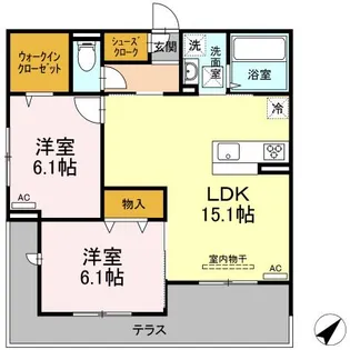 クレストヒルズ A棟【1階】の間取り