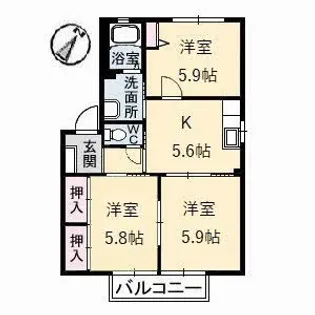 シャーメゾンリラフォート【0201号室】の間取り