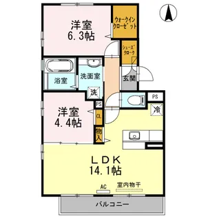 カーサクレアール【2階】の間取り