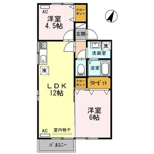 セジュールクリアA・B・C棟.【1階】の間取り