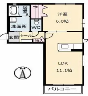 メゾンド・江の内【0201号室】の間取り