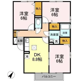 サニーコート B棟【1階】の間取り