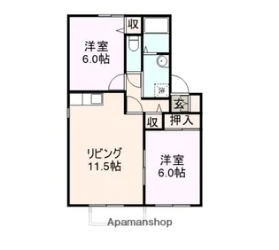 シャルマン【A202号室】の間取り