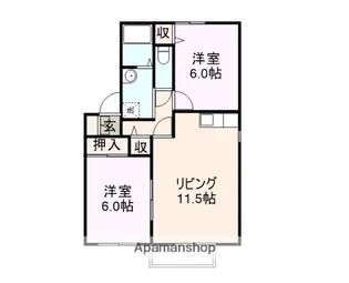 シャルマン【C201号室】の間取り