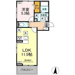 ウィルコート仙崎【1階】の間取り