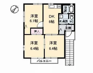 シャルマン C棟【0101号室】の間取り