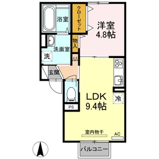 グレイスヴィラ南浜 B棟【2階】の間取り