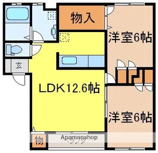 ソレアード【101号室】の間取り