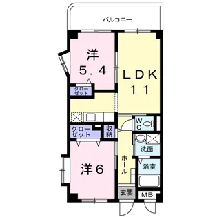 サニーカーサA【1階】の間取り