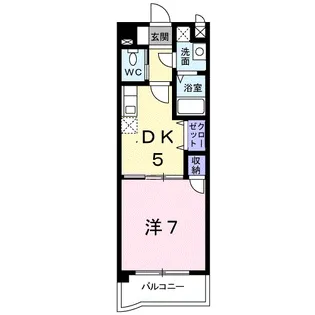 1DKの間取り画像