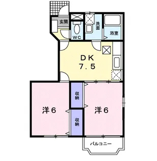 サンライズB【1階】の間取り