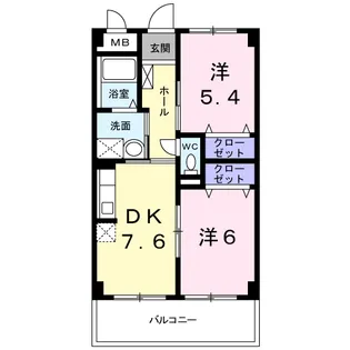 サニーカーサB【2階】の間取り