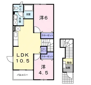 ソレアードエムB【2階】の間取り