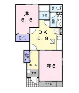 2DKの間取り画像