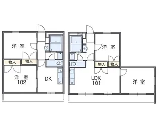レオパレスしおかぜⅡ【202号室】の間取り