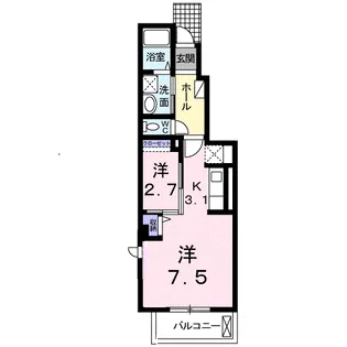 キャッスル安養寺C【1階】の間取り