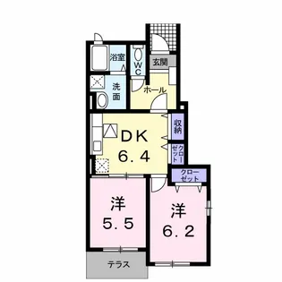 サニーパレスB【1階】の間取り