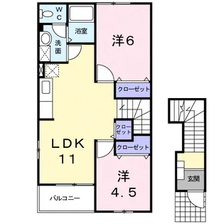 2LDKの間取り画像