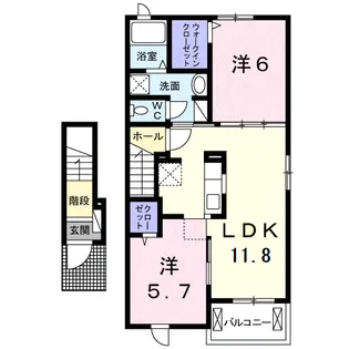 ハピネス【2階】の間取り