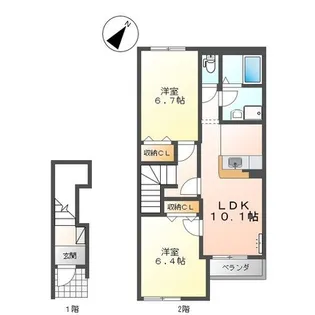 ウィステリア王司2番館【205号室】の間取り