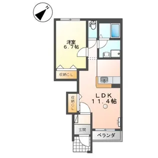 ウィステリア王司2番館【1階】の間取り