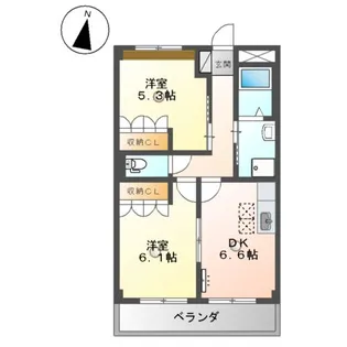 エクセレントウイング【1階】の間取り